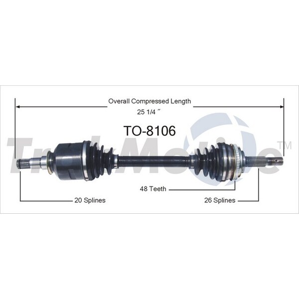 Surtrack Axle Cv Axle Shaft, To-8106 TO-8106 - main